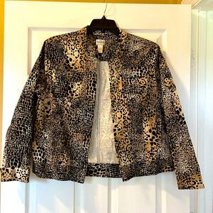 Chico’s Animal Print Jacket - Size 3/XL